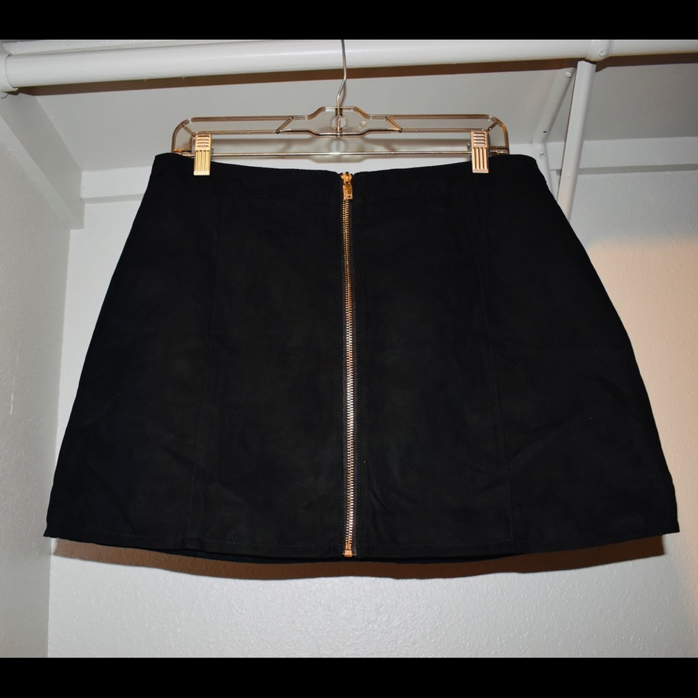 Black Suede Mini Skirt